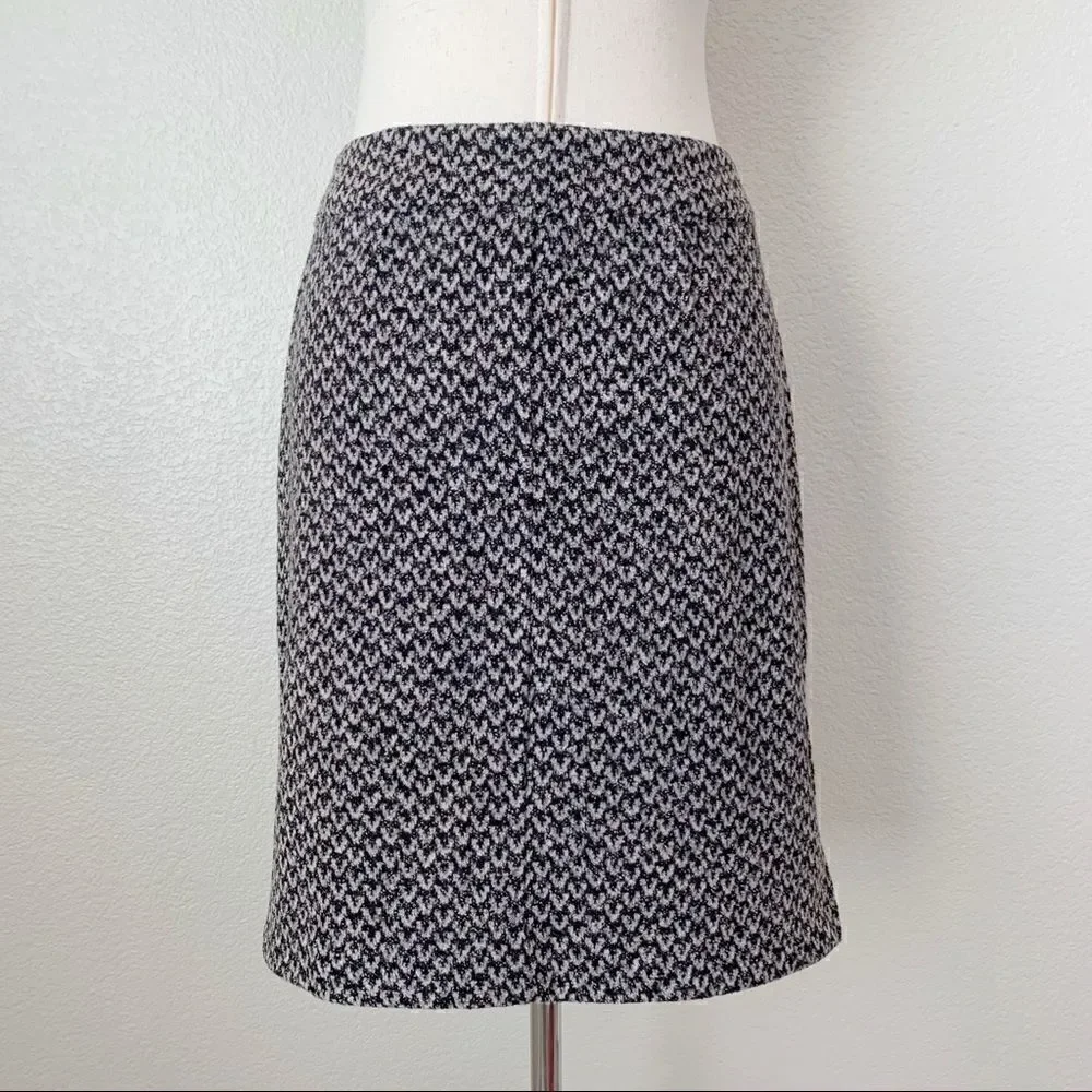 Express Size 7/8 Belted Black Gray Tweed Mini Skirt